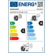 Continental 225/45 R19 96Y Xl Fr Premiumcontact 7 Oto Yaz Lastiği (Üretim Yılı: 2024)