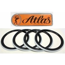 Atlas Oto Lastik Yanağı 13 Jant Siyah Beyaz 4 Adet Atlas