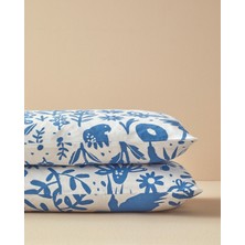 English Home Folk Garden 2'li Yastık Kılıfı Mavi