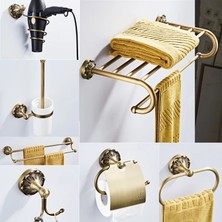 Mingjin Shop2 Kağıt Tutucu Tarzı Duvara Monte Kabartmalı Bronz Renk Yeni Havlu Çubuğu Banyo Havlusu Askısı (Yurt Dışından)