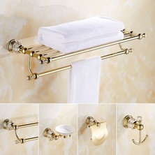 Mingjin Shop2 Kanca Tarzı Altın Kristal Havlu Askısı Altın Set Banyo Depolama Havlu Askısı Paslanmaz Çelik Banyo Aksesuarları Seti (Yurt Dışından)