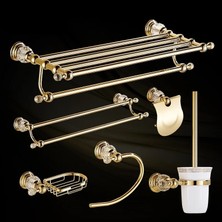 Mingjin Shop2 Kanca Tarzı Altın Kristal Havlu Askısı Altın Set Banyo Depolama Havlu Askısı Paslanmaz Çelik Banyo Aksesuarları Seti (Yurt Dışından)
