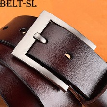 Bettyabecky Hakiki Düz Renk Deri Kemer Lüks Kayış Erkek Moda Classice Vintage Pin Toka Erkek Kemer Yüksek Kalite Büyük Boy (Yurt Dışından)