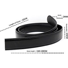 Bettyabecky Erkekler Için Kemerler Yüksek Kalite Lüks Marka Erkek Deri Otomatik Şerit Bel Kemeri Kemer Tokası Olmadan Siyah Ceinture Homme 1.2 M (Yurt Dışından)