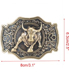 Bettyabecky Loveshopping* Retro Uzun Boynuz Boğa Klasik Erkek Kemer Tokası Metal Alaşımlı Batı Kovboy Yeni (Yurt Dışından)