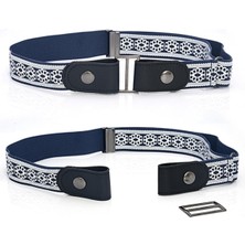 Bettyabecky Elastik Görünmez Deri Kot Kemer Tokası Olmadan Kolay Kemerler Kadın Erkek Streç Ceinture Femme Cintos Hiçbir Sorunsuz Kayış Riem (Yurt Dışından)