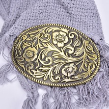 Bettyabecky Loveshopping* Yeni Moda Batı Vintage Çiçek Erkek Kemer Tokaları Kovboy Yerli (Yurt Dışından)