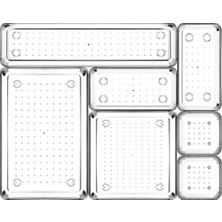 Color House 7'li Set Modüler Çekmece Içi Düzenleyici Makyaj Takı Mutfak Banyo Hobi Buzdolabı Ilaç Organizer