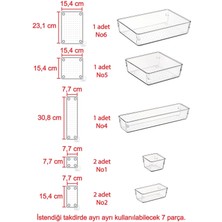 Color House 7'li Set Modüler Çekmece Içi Düzenleyici Makyaj Takı Mutfak Banyo Hobi Buzdolabı Ilaç Organizer