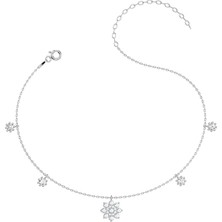 İndigo Takı Çiçek Tohumu Beyaz Gümüş Halhal