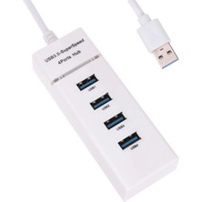 Epilons Çok Amaçlı 4 Port Girişli Güçlü USB 3.0 Port Çoklayıcı Adaptör Switch Splitter Hub 1.2m Kablo