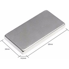 Epilons N35 20X10X2 mm Neodyum Mıknatıs 40 Adet, Köşeli, Nikel Kaplamalı Kaliteli ve Dayanıklı Ürün