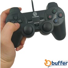 Epilons Çift Titreşimli USB Kablolu Oyun Kolu Pc Uyumlu Vibration Gamepad