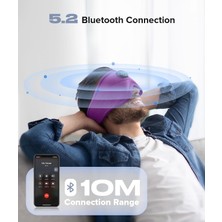 Topoınt Uyku Kulaklıkları Bluetooth 3D Uyku Maskesi - Mor (Kadife)