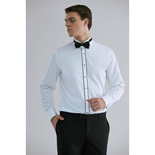 D'S Damat Slim Fit Beyaz Düz Smokin Gömlek 2HSS2DY05328M