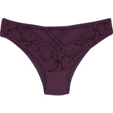 Zena Önü Dantelli Yarım Açık Slip Pamuklu Külot 5'li