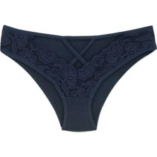 Zena Önü Dantelli Yarım Açık Slip Pamuklu Külot 5'li