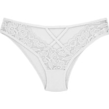 Zena Önü Dantelli Yarım Açık Slip Pamuklu Külot 5'li