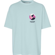 Jack & Jones JORLAFAYETTE TEE SS CREW Mavi Erkek Kısa Kol T-Shirt