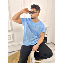 Elku Moda T-Shirt Nefes Alabilen Terletmez Örme Pamuk Fileli T-Shirt