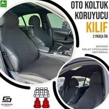 Drs Tuning S-Dizayn Oto Koltuk Koruyucu Kılıf Siyah Universal 2 Parça Ön A+ Kalite