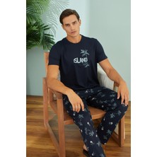 Erkek Kısa Kol Lacivert Pijama Takım C5T9N49