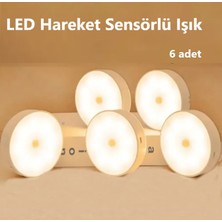 Rultech 6 Adet Harekete Duyarlı Sensörlü Sarjlı Mıknatıslı Gün Işık LED Mutfak, Banyo, Yatak Odası LED Işık Cabinet Aydınlatma Kabinet