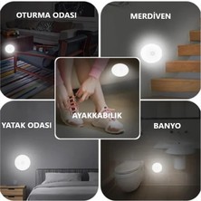 Rultech 10 Adet Harekete Duyarlı Sensörlü Sarjlı Mıknatıslı Gün Işık LED Mutfak, Banyo, Yatak Odası LED Işık Cabinet Aydınlatma Kabinet