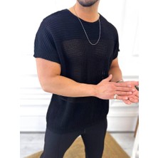 Elku Moda T-Shirt Nefes Alabilen Terletmez Örme Pamuk Fileli T-Shirt