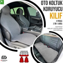 Drs Tuning S-Dizayn Oto Koltuk Koruyucu Kılıf Füme Universal 2+1 Parça Ön Arka A+ Kalite