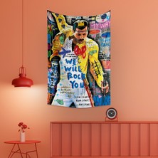 Vagonik Pop Art Queen Freddie Mercury Grafiti Duvar Örtüsü Halısı