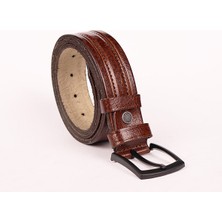 Ertayderi %100 Hakiki Deri Kösele Kahverengi Erkek Kemeri 3,2 cm
