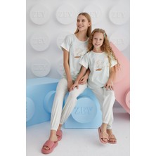 Kız Çocuk Kısa Kol Yeşil Pijama Takım C8T7N68
