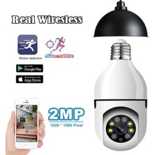 Mbois Wifi 360 Panoramik Ampul Kamera Güvenlik Kamerası Çift Wifi 360 Derece Gece Görüşlü