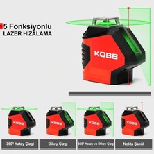 Kobb Yatay 360° ve Dikey Otomatik Hizalamalı Nokta Şakül ve Yeşil Çapraz Çizgi Lazer Distomat 25 mt + Tripod