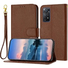 Manyi Mall Telefon Kılıfı Için Xiaomi Redmi Not 11 Pro 4g/5g Litchi Desen Flip Folio Pu (Yurt Dışından)