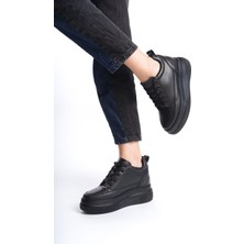 She Kadın Içten Gizli Topuklu Siyah Spor Ayakkabı Sneaker