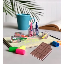 Çılgıntrend Kokulu Çikolata Defter ve Oje Görünümlü Keçeli Kalem