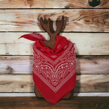 Ramdet Kırmızı Etnik Desen Bandana  Motor Hip Hop Bandana Büyük Spor Mendil Şal Desen Fular