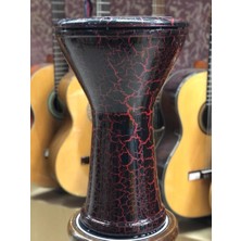 4040 SİYAH-KIRMIZI ÇATLAK BOYALI BAS MODEL DARBUKA