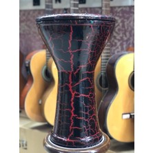 4040 SİYAH-KIRMIZI ÇATLAK BOYALI BAS MODEL DARBUKA