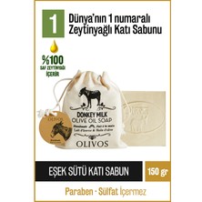 Olivos %100 Doğal Eşek Sütü Ve Zeytinyağlı Katı Sabun Eşek Sütlü El Sabunu Yoğun Nemlendirici Kese Hediyeli 150 Gr