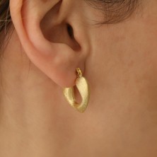 Nox Jewelry 925 Ayar Gümüş Mat Simli Kalp Küpe