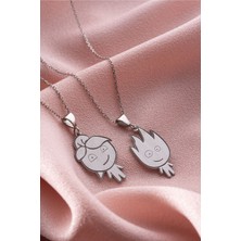 Nereze 925 Ayar Gümüş Ateş ve Su Kolye Seti