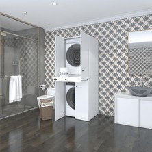 Kenzlife  Çamaşır-Kurutma Makinesi Dolabı El Kindi Byz 187*070*60 Çekmeceli Kapaklı Banyo