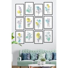 Trend Poster Modern Özgün Tasarım Çerçeve Görünümlü 12 Parça Mdf Tablo