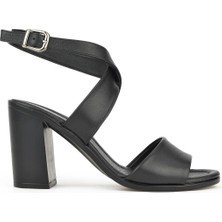 Ziya Ziya, Kadın Hakiki Deri Topuklu Sandalet 1411020Z1708 Siyah