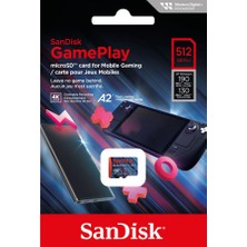 Sandisk Gameplay 512GB SDSQXAV-512G-GN6XN 190/130MB/S 4K UHD Microsdxc A2 V30 Gaming Hafıza Kartı