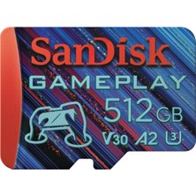 Sandisk Gameplay 512GB SDSQXAV-512G-GN6XN 190/130MB/S 4K UHD Microsdxc A2 V30 Gaming Hafıza Kartı