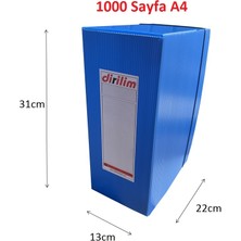 Dirilim Plastik Arşiv Kutusu Arşiv Dosyası ve Arşiv Klasörü  1000 Sayfa A4